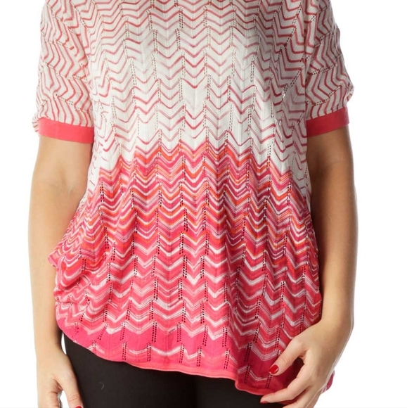 BCBG Maxazria Pink &White Knit Sweater Top Azaeleacom OS One Size fits m… - Picture 4 of 16